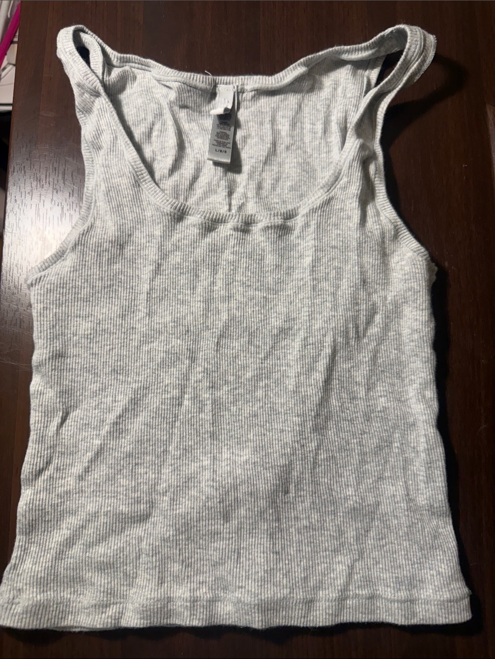 SKIMS Light Gray Ribbed Tank Top